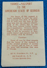 Vintage Johnny Reb s Restaurant Yankee Passport Sovereign State Of Georgia   Map
