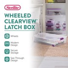 Sterilite 60 Qt Clearview Latch Wheeled Stackable Storage Box  4 Pack
