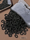 100pcs Small Hair Ties     Durable Leather Scrunchies High Elasticity - New