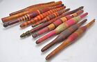 Lot Of 10 Antique Wooden Kitchenware Rolling Pins Lacquer Painted