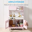 Pretend Play Cottage Kitchen Wooden Toy Set For Kids W  5 Accessories