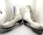 White Figure Ice Skates Patins Artistique Women s Girl Size9 With Boxmade In Usa