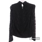 Wh Dress Women s Floral Lace Blouse Overlay Beaded Neck Long Sleeve Top Size M