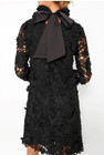 Tuckernuck Nwot Daphne Black Lace Dress Xxl Bow Back Ruffle Neck Cocktail Party