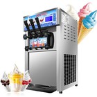 Commercial Automatic Frozen 3 Flavor Yogurt Cooling Ice Cream Cone Maker Machine