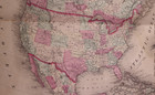 Antique 1862 Map   North America By Johnson   Ward 18x27