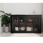Buffet Sideboard Server Cabinet W glass Doors Decor For Home Dining Room Black