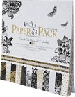 12 12 Black Gold Patterned Paper Pad Scrapbook Paper - 27 Sheets Colored Journal