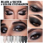 Evpct 9 Colors Black Smokey Grey Gray Silver Glitter Shimmer Eye Shadow Makeup