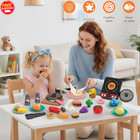 59pcs Kids Play Kitchen Pretend Cooking Toys Set Pots Pans Cut Food Toddler