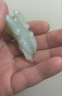 Chinese Carved Green Stone Horse With Wooden Display Stand 5 5 X 3 5cm