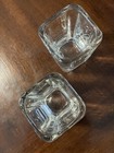 Jack Daniels Whiskey Set Of 2 Square  Heavy Thick Glass Shot Glasses 