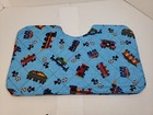 Handmade Baby Burp Cloths Flannel Quilted Double Sided Blue Trains  lot Of 2 _ak