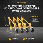 Metaltech Set Of 14-inch Baker Style Scaffolding Outriggers With Casters  4 Pack