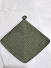 New Handmade Crochet Potholders 100  Cotton Olive Green Set Of 2
