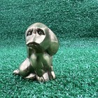 Vintage Brass Sitting Dog Figure Brass Statue Paperweight Or Home office Decor