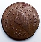  1863  Patriotic Issue F-9 211a  r-6  Indiana Primitive Civil War Token 
