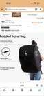 New  Doona Padded Travel Bag  Black 17x11x7 5