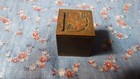 Vintage Printing Block Metal  Very Fancy D  About 13 16 Inch Square