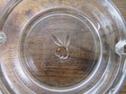 Vintage 1970 s Playboy Club Bunny Logo Ashtray Clear Round Glass - 4 