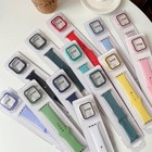 Silicone Iwatch Band Strap glass case For Apple Watch 9 8 7 6 5 4 3 2 1 Se