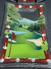 Signed  Peggy  Karr Fused Glass Golf Green Tray 10  X 6    Plater 11  Lot Gift