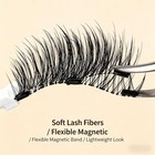 Magnetic False Eyelashes With Applicator   Round Case  Reusable Lash Set