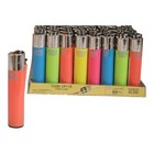 8x Clipper Reusable Lighters Assorted  Solid Colors Removable Flint Refillable 