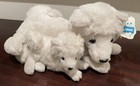 Vintage Dakin Naturbabies Mama   Baby Samoyed Plush Set W  Tags White Dog