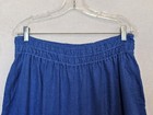 Anthropologie The Somerset Sz M Blue Linen Pull-on Wide Leg Pants Elastic Waist