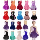 Girls Ice Skating Dress Ballet Dance Gymnastics Bodysuit Dancewear Costume