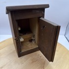 Vtg Handmade Wooden Outhouse Toilet Shed Moon Dollhouse With Interior Furniture