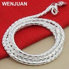925 Sterling Silver 3mm 4mm Snake Chain Necklace Jewelry For Men   Women 20  