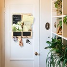 Mail Organizer Wall Mount With 3 Double Key Hooks  Wooden Wall Mount Mail Holder