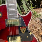 Wine Red Electric Guitar   Gold Hardware Flame Maple Top   Hh Pickups Us