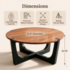 31 5  Round Wood Coffee Table  Mid-century Modern  Walnut