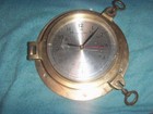 7  Vintage Brass Port Hole Ships Time Quartz Nautical Clock  As Is