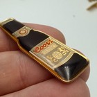 Coors Light Beer Bottle Lapel Pin Black Gold Tone Brewery Advertising Vintage