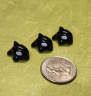 Set Of 3 Orca Lampwork Glass Beads