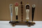 Oak Whiskey Barrel Stave 5 Beer Tap Handle Display Stand  Handles Not Included