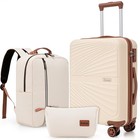 3-piece Carry-on Luggage Set  Beige Suitcase  20  bp tb   Travel Bag  Lightweigh