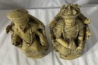 Pair Vintage Chinese Emperor And Empress Resin Statue Figures 7 5   