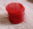Vintage Lot Of 10 Art Deco Bakelite Red   Yellow Swirl Poker Chips Art Crafts 