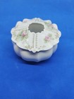Vintage Porcelain Hair Receiver Flowers Victorian Era Trinket Jewelry Storage