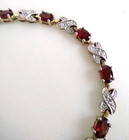 Genuine Red Garnet Xoxo Bracelet 11 Gems Tested  Carat Gold Tone Read