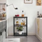 Vecelo Tall End Side Tables 30 Height Nightstand 3-tier Storage Shelf For