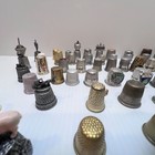 Vintage Collectible Thimble Lot Of 60  Assorted Designs Metal   Ceramic Sewing D