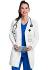 Women s White Lab Coat 33    35  Long Sleeve Medical Uniform  Healthcare Apparel
