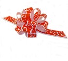 Valentine s Day Heart Pull Bows - 5  Wide  Set Of 6  White Red Hearts  Gift Bows