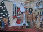 Unused Vintage Greeting Card Mark Alvin Christmas Santa Having Tea   Cookies